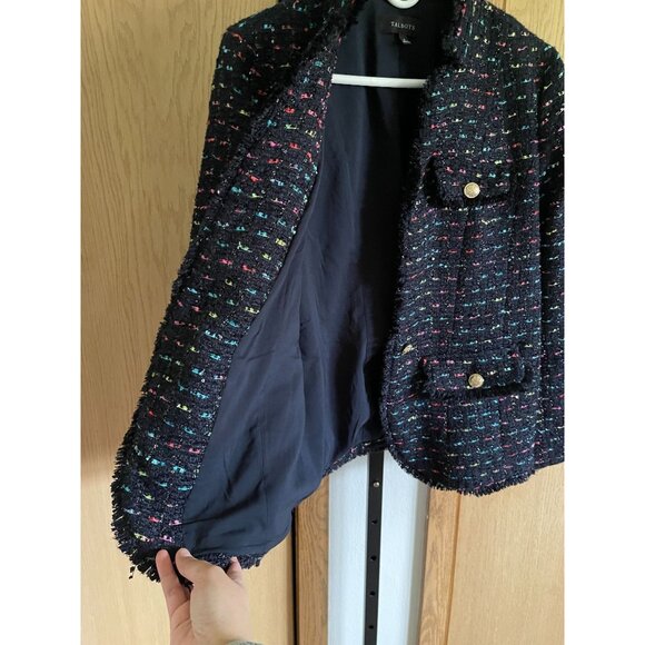 EUC Talbots Womens Multicolor Tweed Jacket With Gold Buttons - Picture 5 of 8